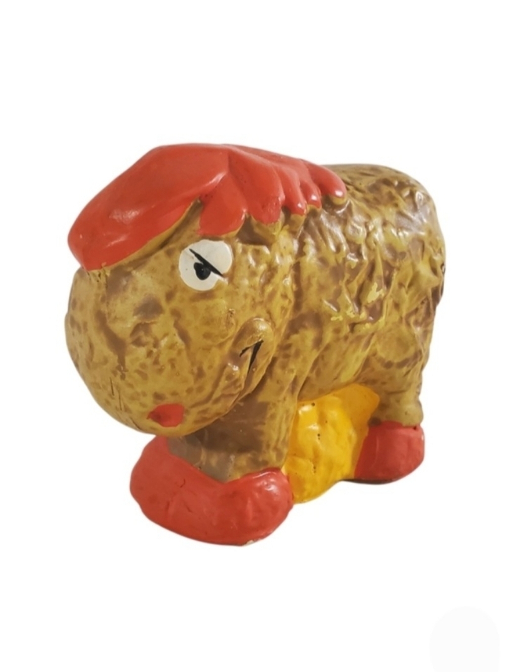 Folk Art Llama Salt & Pepper Shaker Orange Hair Single Shaker Vintage 70s